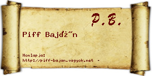 Piff Baján névjegykártya